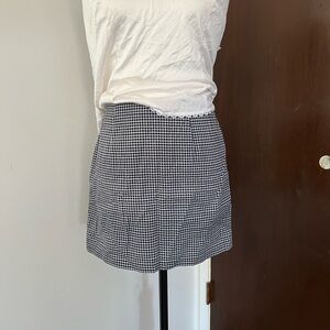 90s Navy Blue Checkered Mini Skirt